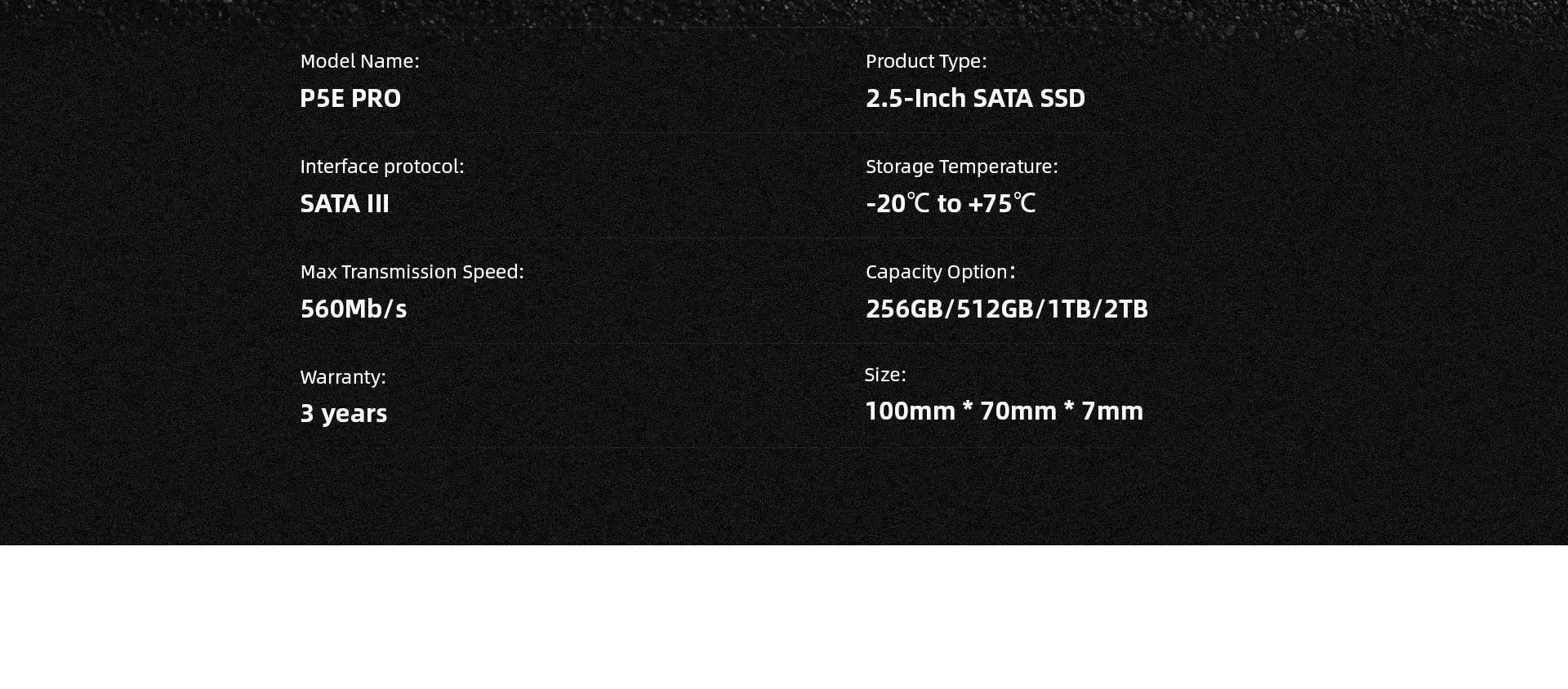 2.5 Inch P5e Pro Series SATA SSD_05 2.5 Inch P5e Pro Series SATA SSD