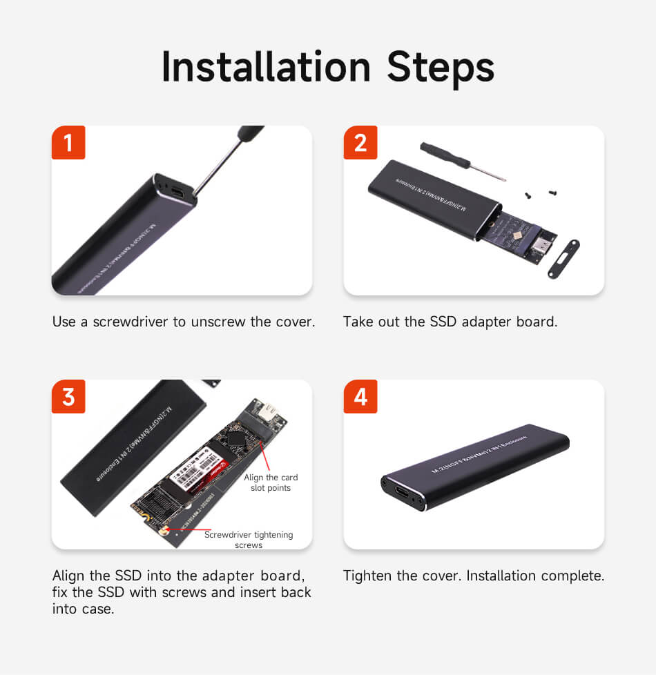 M.2 NVMe 2 in 1 Enclosure M.2 NVMe 2 in 1 Enclosure