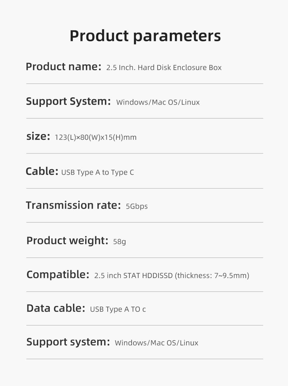2.5 inch SATA Enclosure 2.5 inch SATA Enclosure