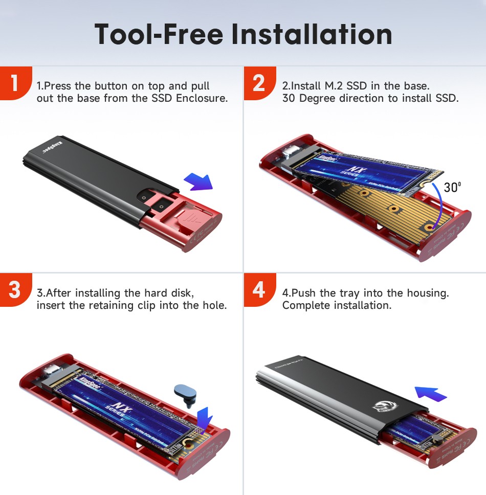 M.2 NVMe SSD エンクロージャ – 高速外部ストレージ ソリューション