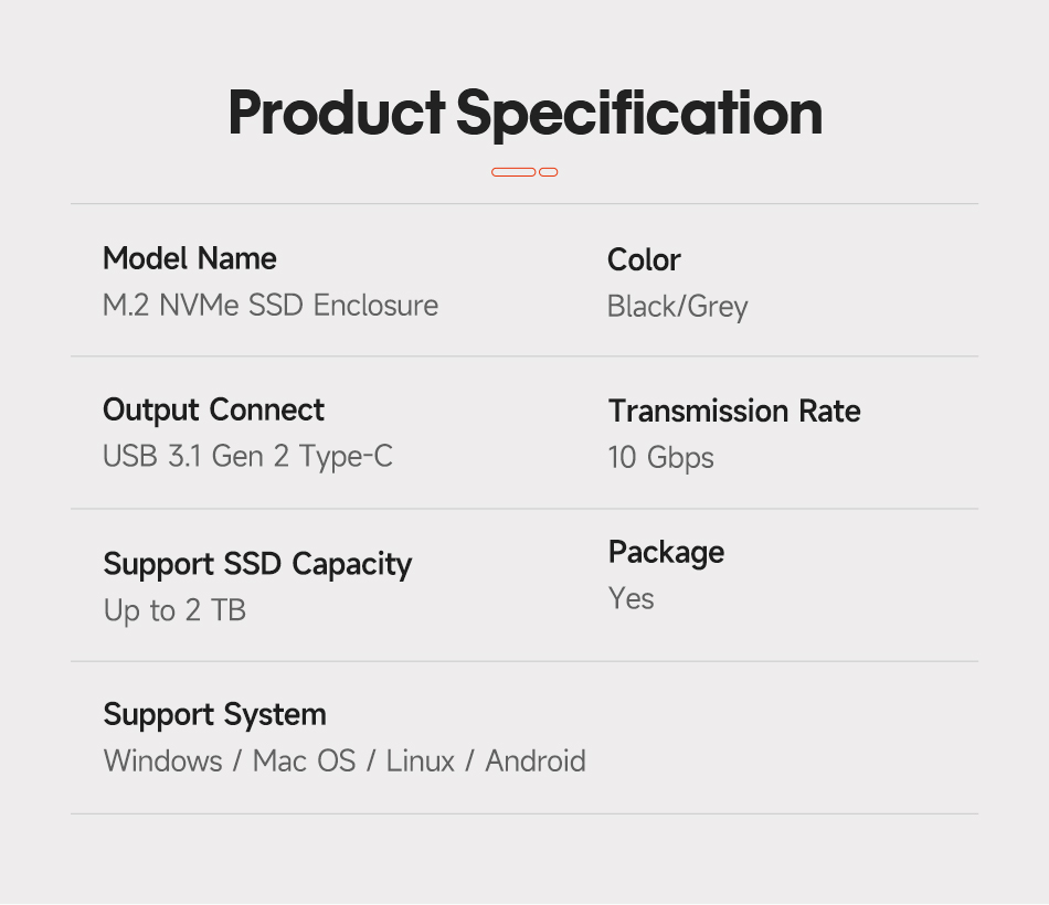 M.2 NVMe Enclosure M.2 NVMe Enclosure