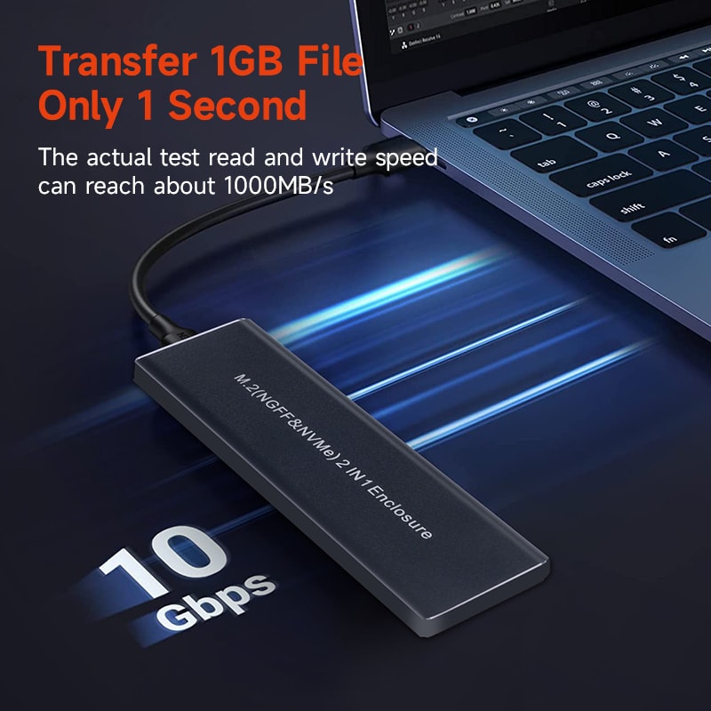 M.2 NVMe 2 in 1 Enclosure
