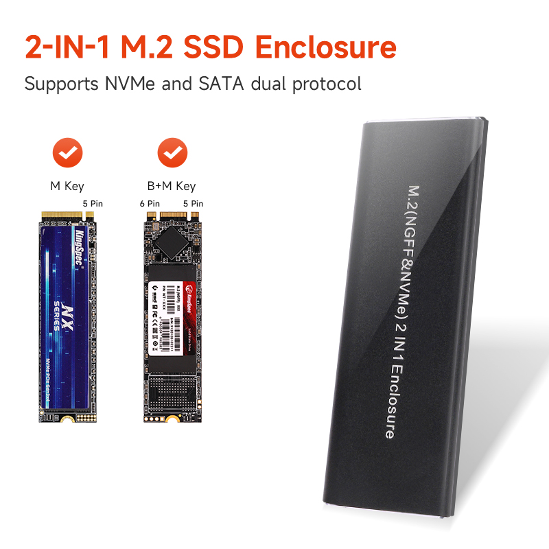 M.2 NVMe 2 in 1 Enclosure