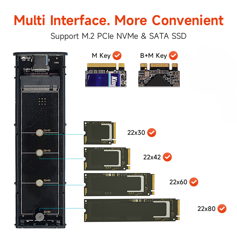 M.2 NVMe 2 in 1 Enclosure